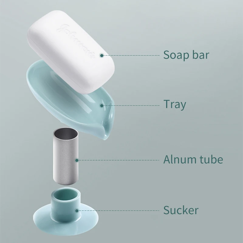 suction cup soap dish box leaf shaped soap holder drain rack toilet soap box perforated free standing travel bathroom accessorie free global shipping