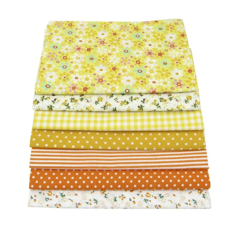 

7 Pieces Of Yellow DIY Handmade Patchwork/Teaching Cloth/Zero Cloth/Rag/Cloth