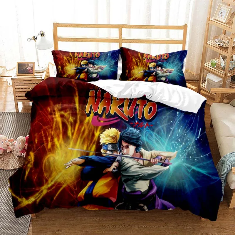 

Комплект постельного белья с 3D Аниме Sasuke Uchiha удзумаки нарутос пододеяльник двойной полный Королевский Комплект постельного белья для взро...
