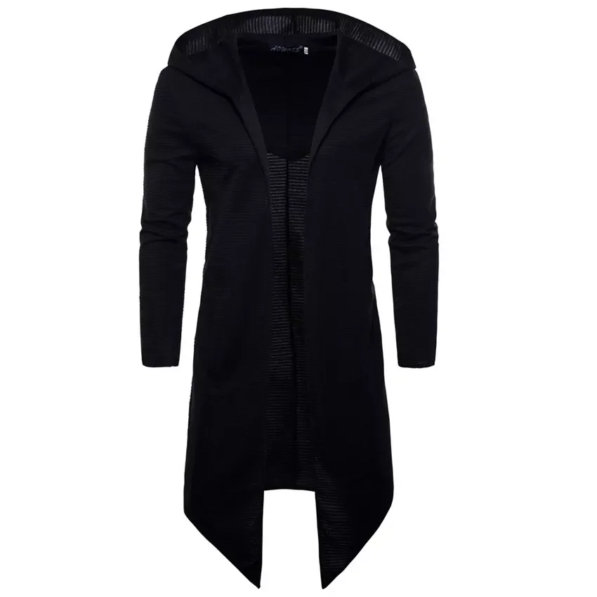 

2023New Fall Male Hoodie Cloak Jackets Men Casual Long Section Hip Hop Cloak Hoodies Sweatshirt Men Coat Mantle Black Hoodie M-5