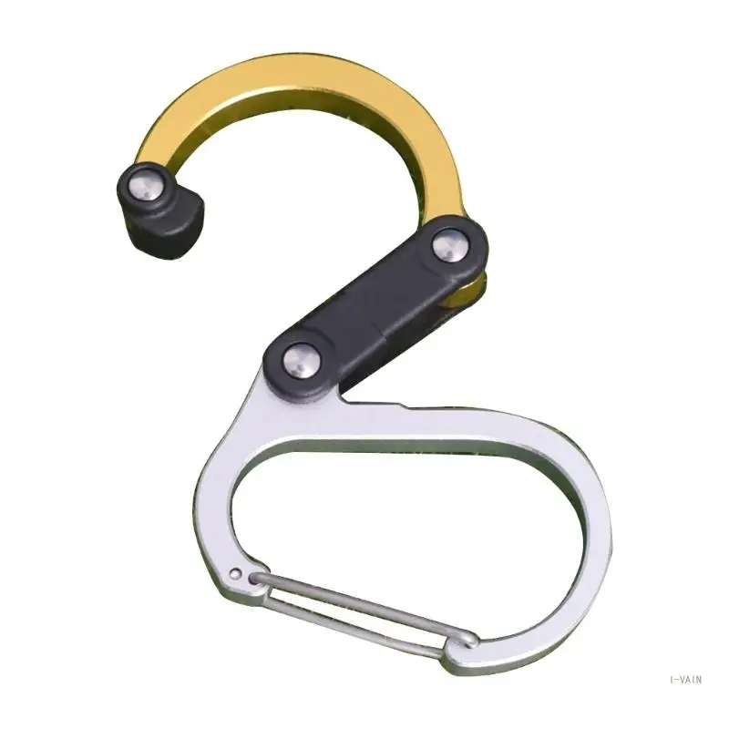 

M5TC Lightweight Carabiner Clip and Hook Backpack Hanger Outdoor Survival Climbing Carabiner Rotating Hook Easy to Use