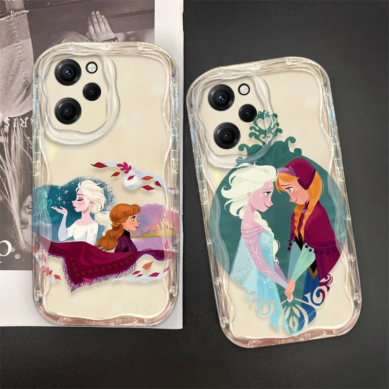 Чехол Холодное сердце Анны Эльзы для Xiaomi Redmi Note 13 12 12Pro 11 10 Pro POCO F4 X3 X4 GT X5 X6 волнистый