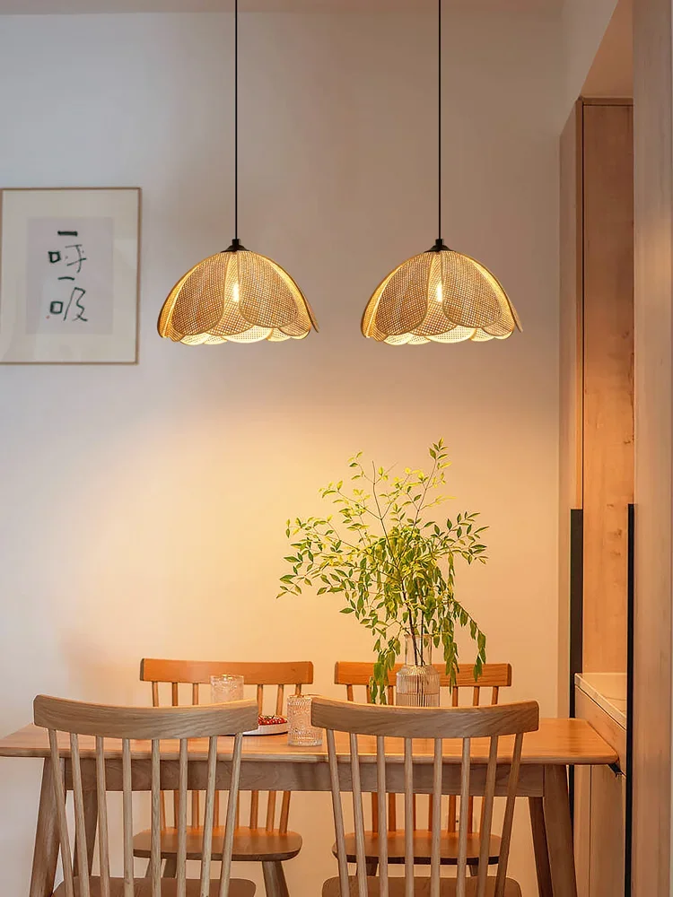 Подвесной светильник Winfordo E27 в японском стиле плетеная лампа из искусственного