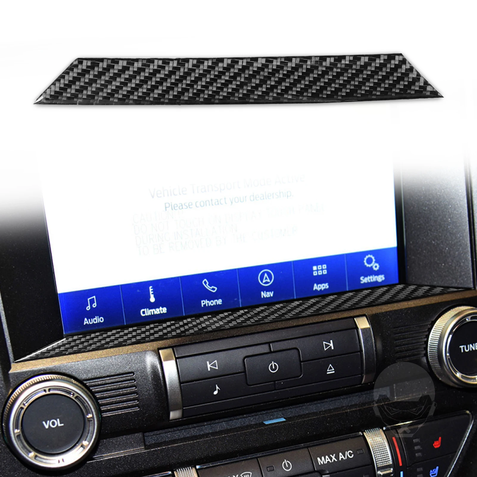 

for Mustang 2015-2020 Multimedia Decorative Frame Decoration Cover Trim Sticker Decal Car Interior Accessories Carbon Fiber