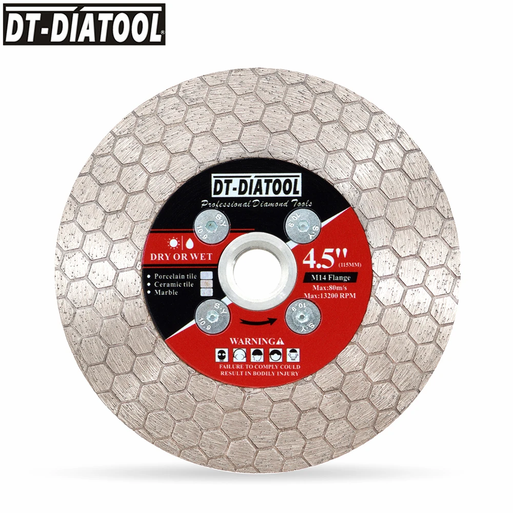 

Hexgon 115mm 4.5" Dry Diamond Hole Saw M14 Thread Cutting Disc Grinding Wheel Saw Blade For Ceramic Porcelain Tile Marble