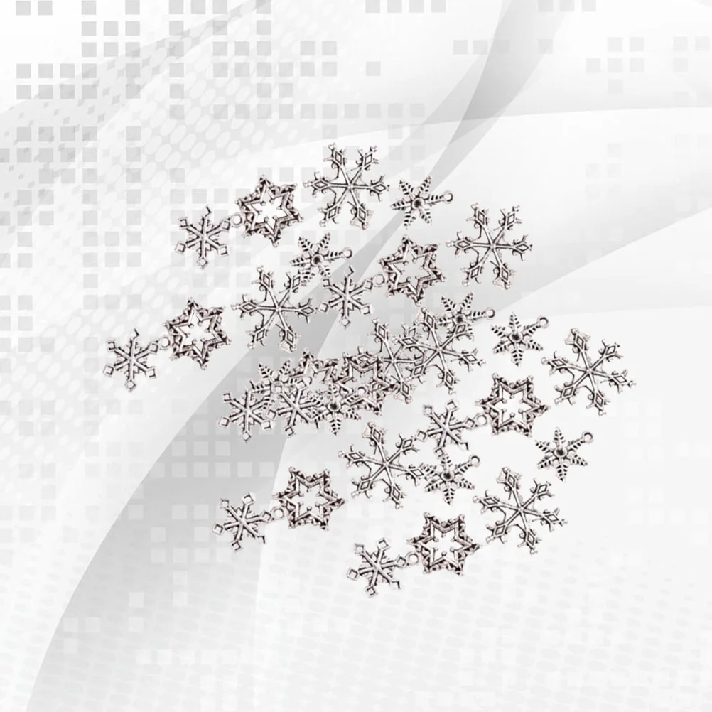 

Christmas Charm Pendant Charms Snowflake Jewelry Silver Diy Pendantsstar Necklace Making Bracelets Xmas Assorted Hanging Theme