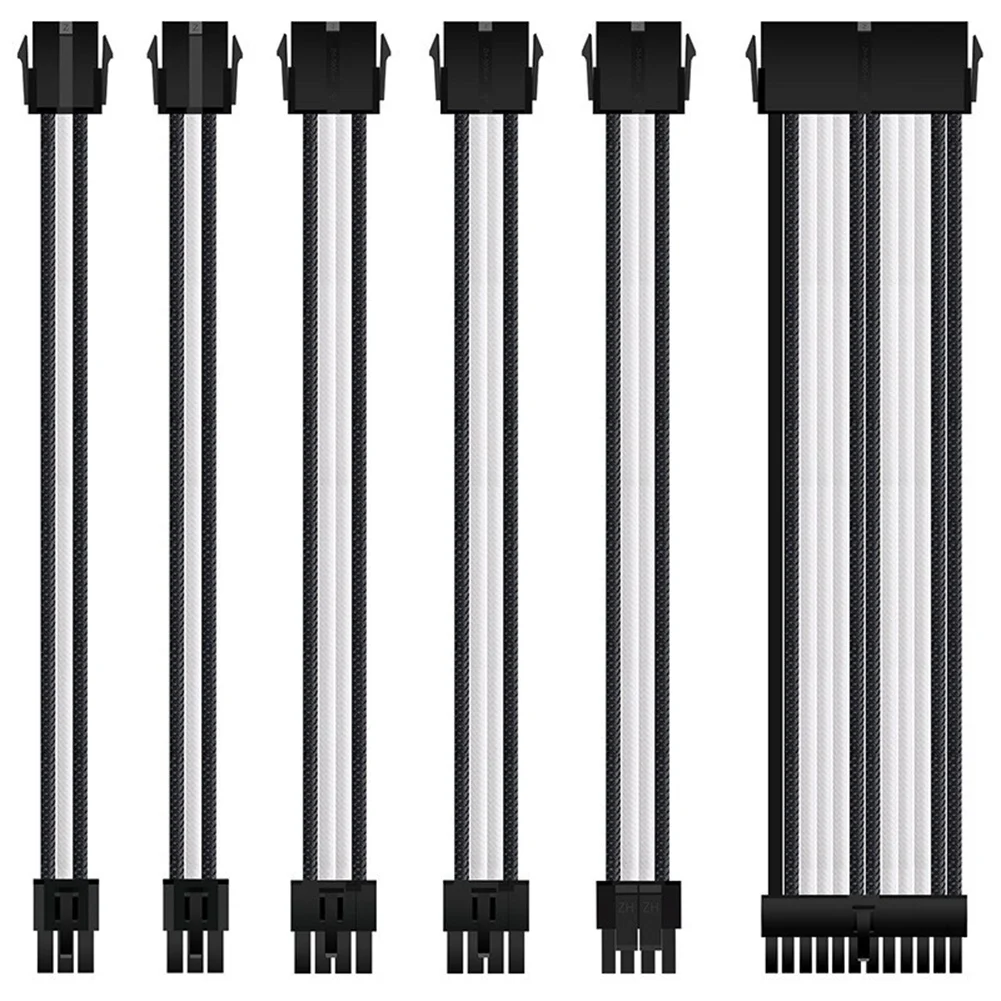 

Удлинительный кабель ATX для ПК, проводные компьютерные разъемы для графического процессора, 1x24 контакта, 1x4 + 4(8 контактов), 2x PCIe 6 + 2P,2x PCIe 6P