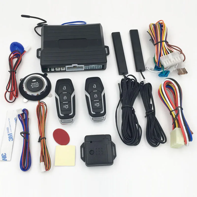 

P-KE with Push Start Stop Button Passive Keyless Entry Remote Engine Start Auto Lock Door car a-larm system
