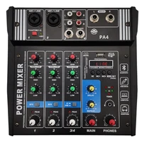 sound card audio mixer sound board console desk system interface 4 channel usb bluetooth 48v power stereo eu plug