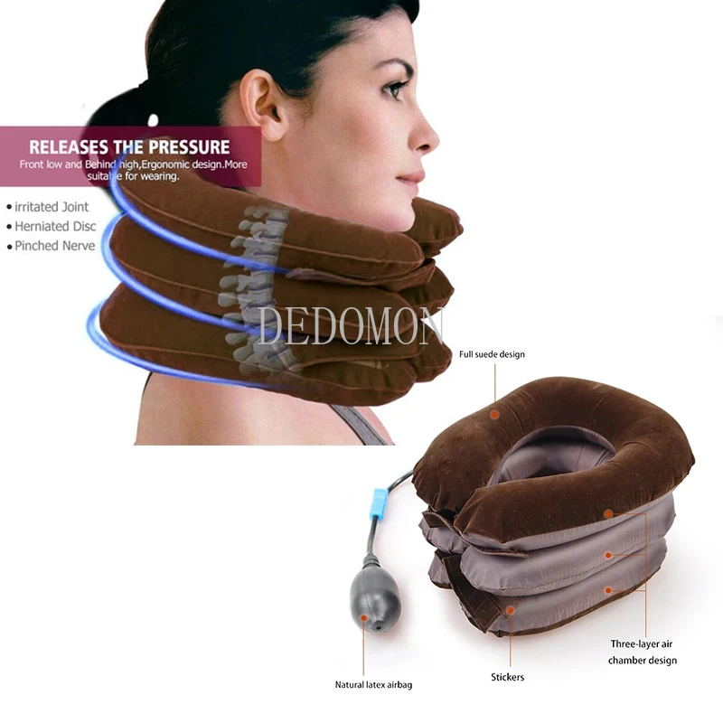 

Neck Stretcher Inflatable Air Neck Traction Apparatus Device Soft Neck Cervical Collar Pillow Pain Stress Pain Relief Tractor