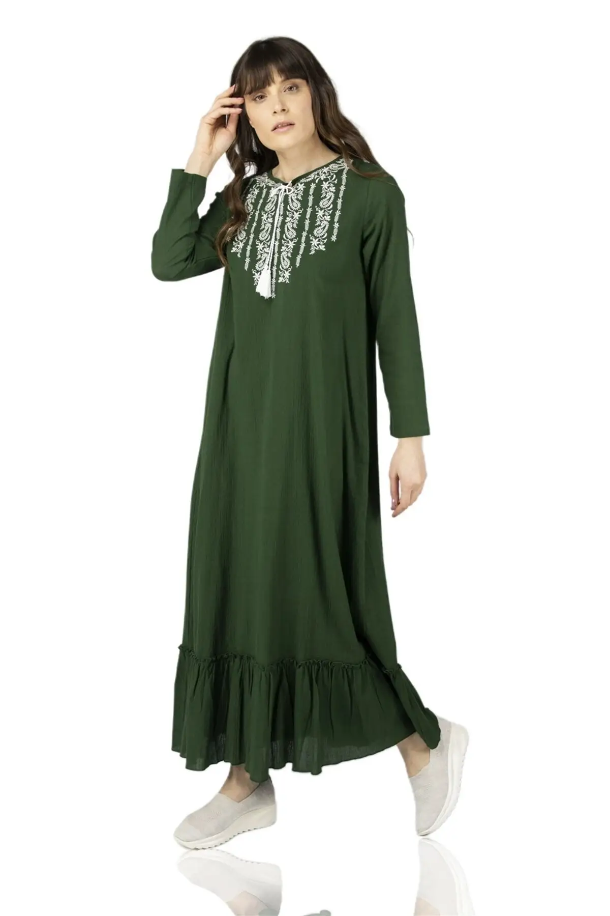 

Women's Green Equipment Special 100% Organic English Cotton Shilla Cloth Vintage Ethnic Bohemian Meric Dress