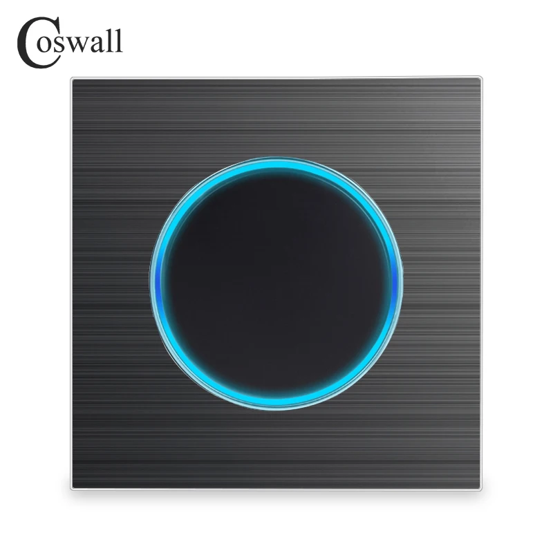 COSWALL черная алюминиевая панель 1/2/3/4 Gang 1/2 Way ВКЛ./ВЫКЛ. Настенный выключатель света
