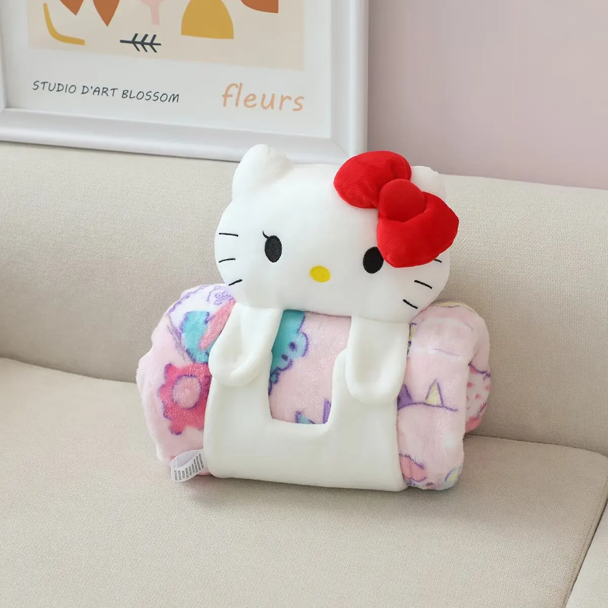 Портативное одеяло Sanrio Kuromi My Melody Hello Kitty для сна Cinnamoroll дорожное Kirby Hangyodon