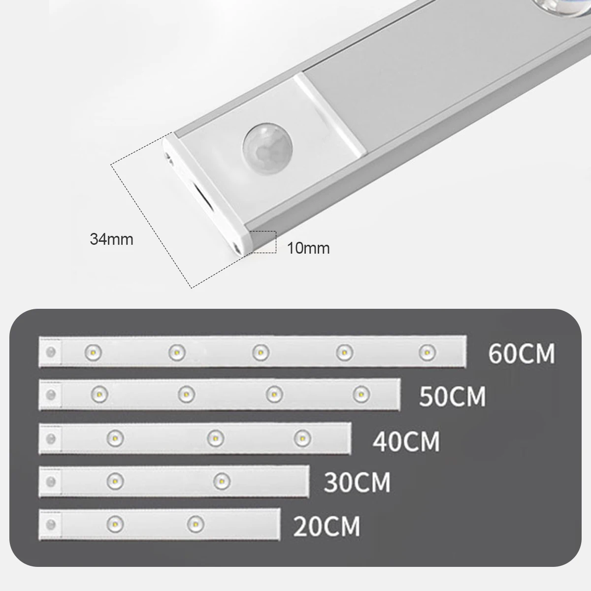Фото Ультратонкий датчик движения Led с зарядной лампой 5v USB C 10cm - 50cm 3цветной отсос для чтения мини - ночи у кровати №3