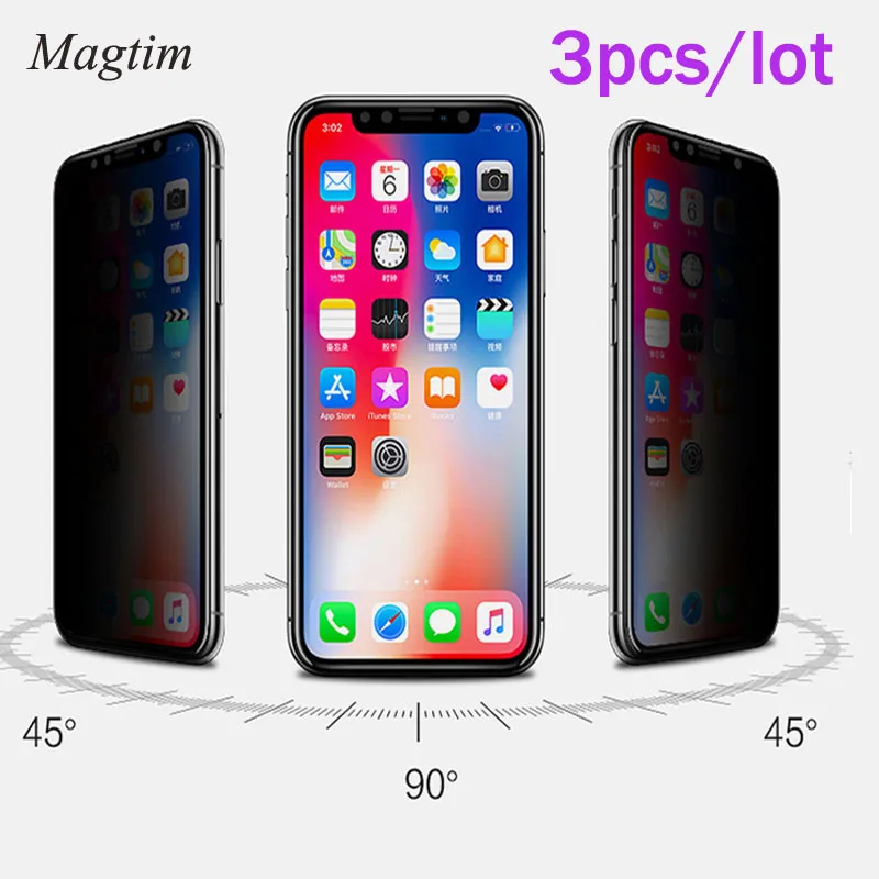 

3 шт., антишпионская Защита экрана для iPhone 13 12 11 Pro Max 12 mini, частное стекло для iPhone XS MAX XR 7 8 PLUS, объектив камеры