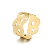 twisted pattern stainless steel ring adjustable creative design birthday wedding fashion jewelry wholesale drop shipping