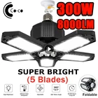 Светодиодный гаражный светильник 300 Вт E26 E27, деформируемая Складная потолочная лампа для гаража, светоизлучающая поверхность для аварийного освещения гаража, склада