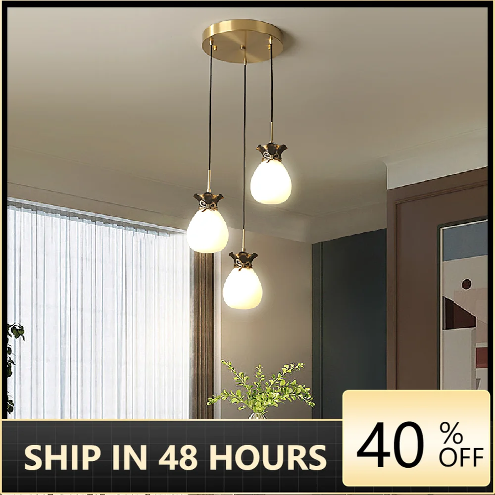 

Brass Luxury fund sources LED pendant light money bag postmodern minimalist lamp light Ceiling Suspension Luminaire Glass
