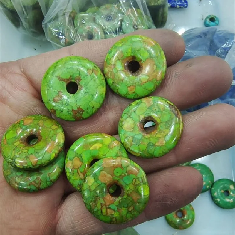 

10 шт. Новые поступления Симпатичные Howlite пончики форма Топ Модные Подвески Размер 23 мм Подвески женское короткое ожерелье изготовление аксе...