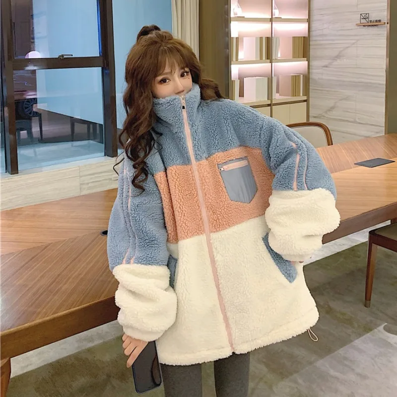 Women's Korean Style Thick Warm Fur Wool Jacket 2022 New Winter Coat Fur Coats All-Match Soft Parkas Abrigos Mujer Invierno 2022