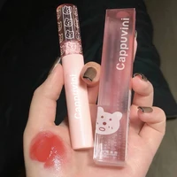 cherry pink mirror water lip gloss lip glaze transparent glass lip oil waterproof liquid lipstick nude brown clear tint makeup