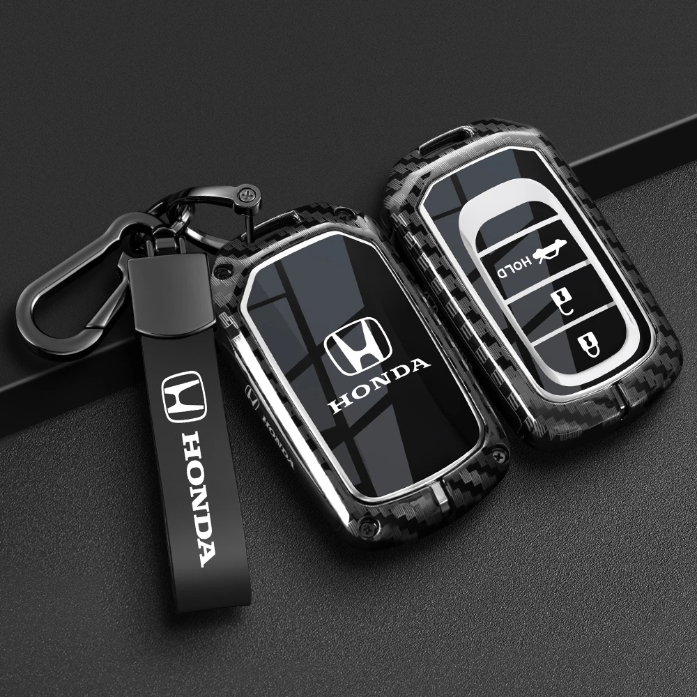 Фото Чехол-накладка из цинкового сплава и кожи для смарт-ключа автомобиля Honda Civic 11-го поколения, Accord, Vezel, Freed, Pilot, CRV 2021 №4