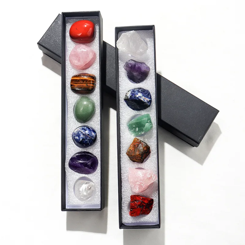

Natural Raw Crystal Gem Chakra Reiki Metaphysical Healing Yoga Energy Quartz Mineral Rock Tumbled Stone Specimen with Gift Box