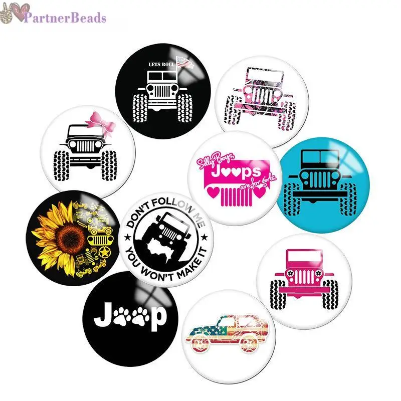 

Car Round Photo Glass Cabochon Demo Flat Back Making Findings 20mm Snap Button N1051