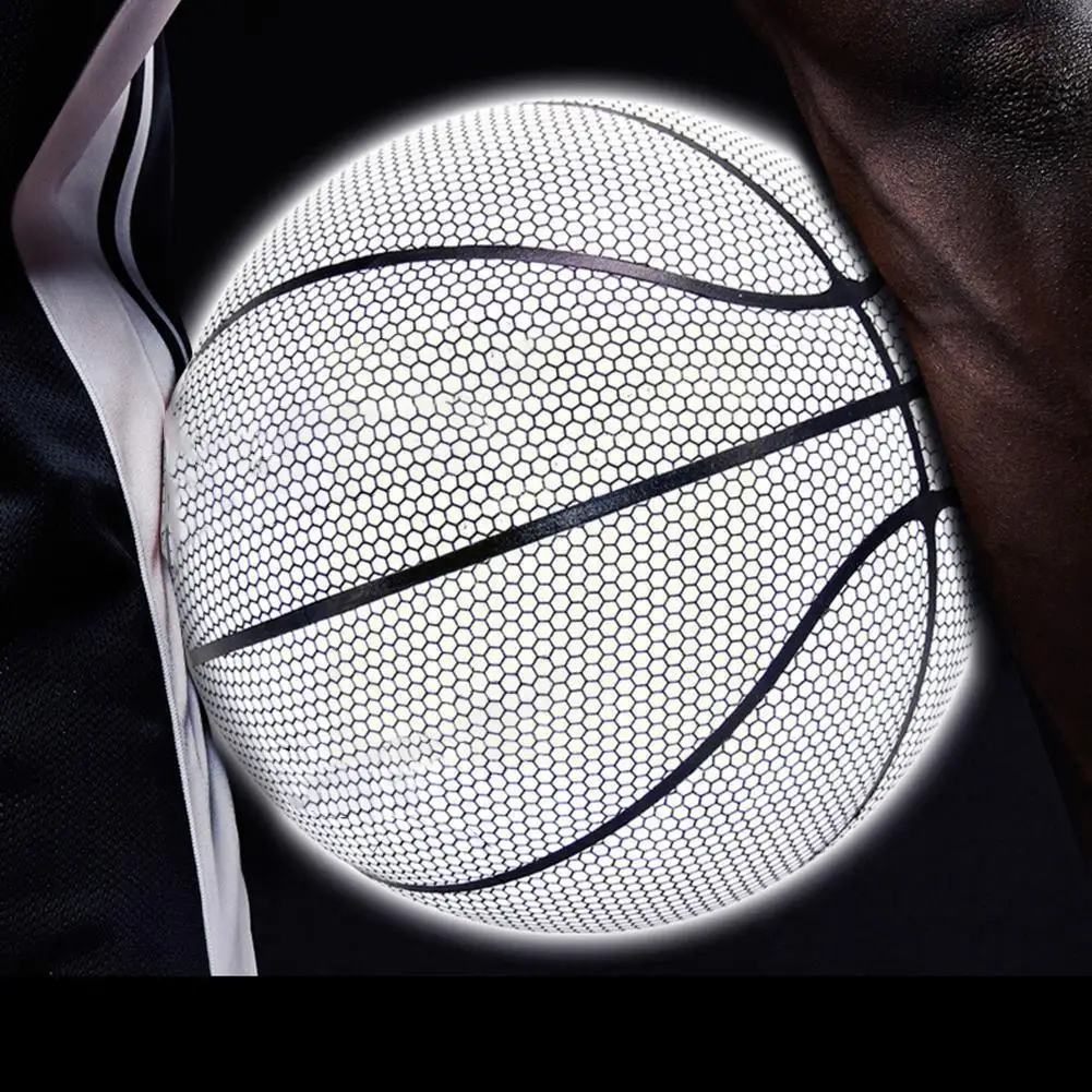 

Luminous Basketball Ball Holographic Reflective Lighted Basketball Sports Night Glowing Ball Flash Colorful/white Wear-resi B4n7