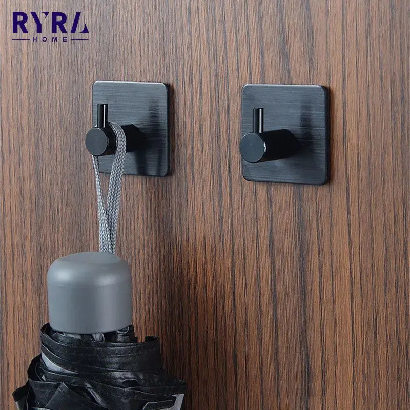 

Aluminum Alloy Robe Hook Wall Hook Towel Hook Bathroom Coat Self Adhesive Rustproof Hook Hanger For Bathroom Kitchen Hardware