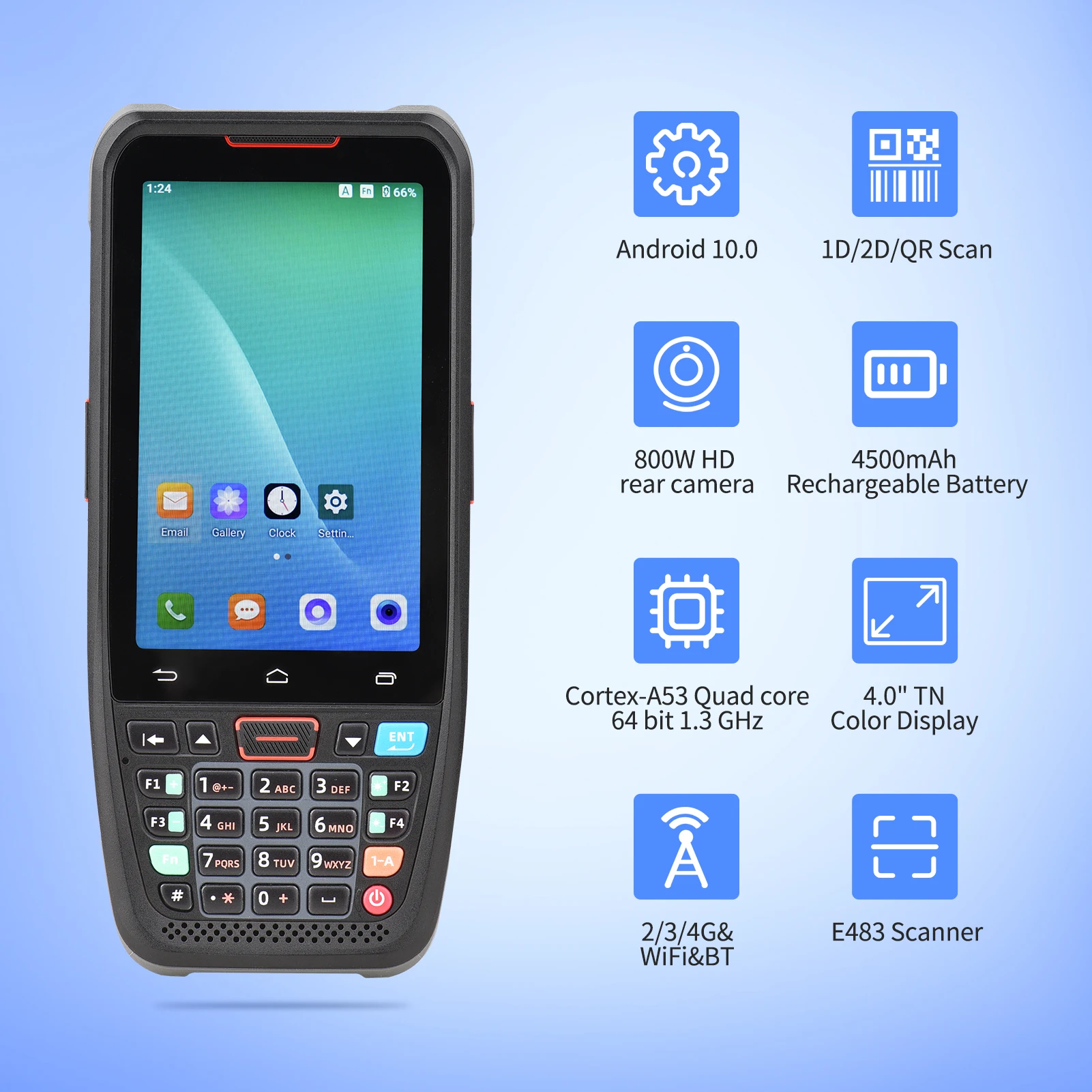 Портативный терминал CD40 POS Android 10 0 PDA 1D/2D/QR сканер штрих-кода с поддержкой 2/3/4G WiFi BT