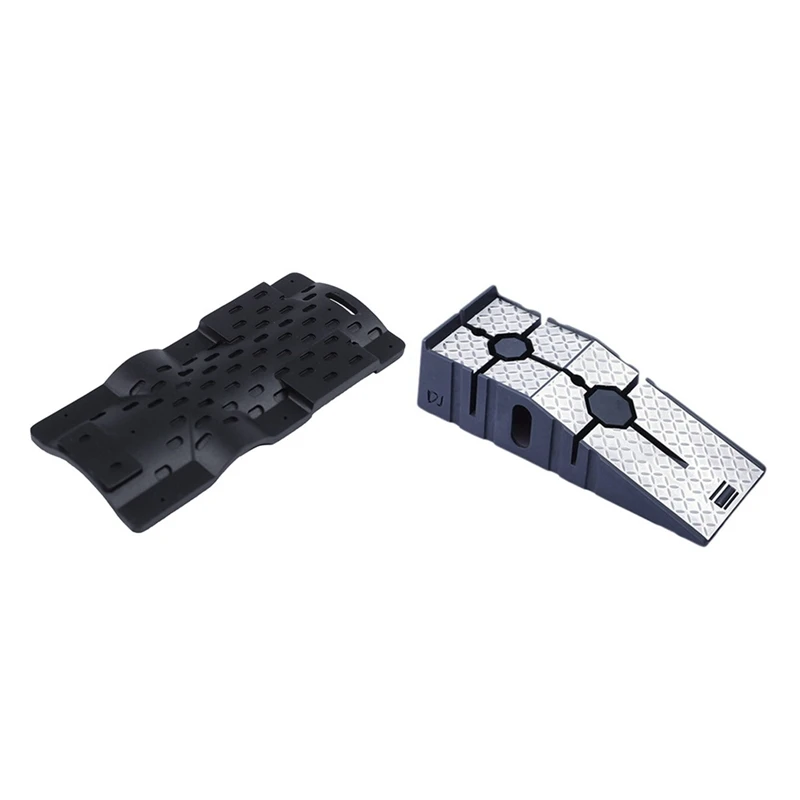 

1Pcs Toys Auto Repair Lie Board Bottom Chassis Repair Tools & 1Pcs Car Tire Repair Slope Pad Step Pad Holder Model
