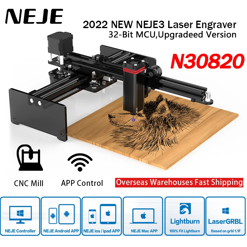NEJE 3 40W Laser Engraver Machine 5.5W-7.5W Optical Laser CNC Engraving Cutting Printer CNC Router DIY Tool GRBL Wood Engraver
