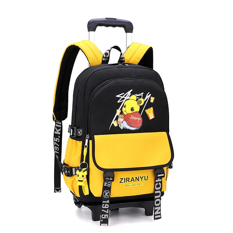 children Trolley School Backpack For Girls boys Wheels Travel Bag Schoolbag kids trolley School Bags Detachable Mochila Escolar