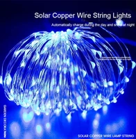 outdoor solar powered 33ft 100 led 10m copper wire light string warm white colorful white waterproof safe use fairy xmas party