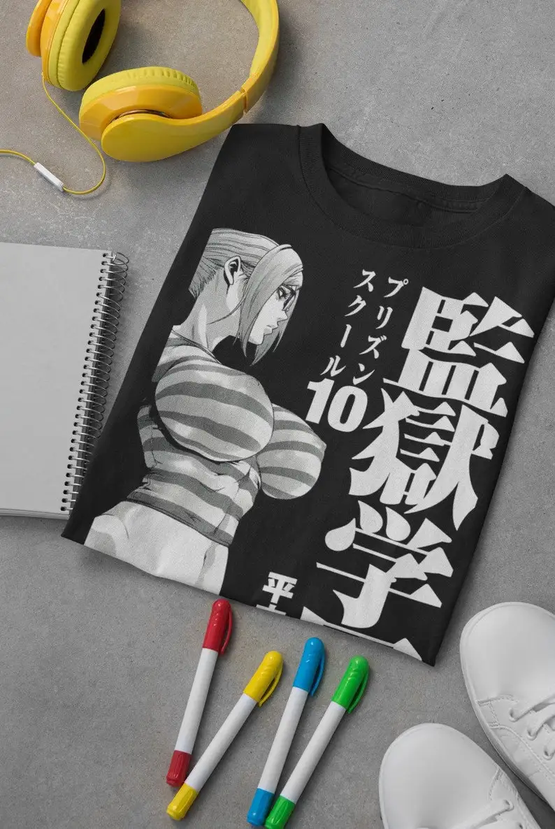 Футболка унисекс из аниме Школа тюрьмы футболка в стиле медико Манга вайфу