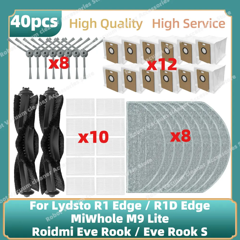 Фото Подходит для (Lydsto R1 Edge / R1D Edge, MiWhole M9 Lite, Roidmi Eve Rook / Eve Rook S) Детали Основная боковая щетка Hepa Filter Mop Bag №1