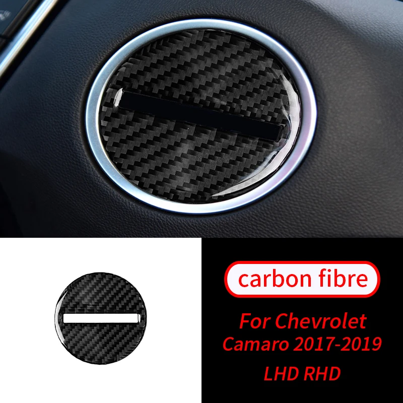

For Chevrolet Camaro 2017-2019 1 PCS Real Carbon Fiber Steering Wheel Center Logo Cover Trim Car Interior Accessories