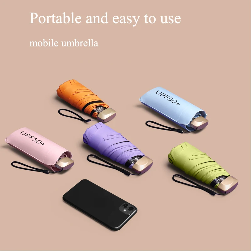 

Mini Pocket Umbrella Pocket Rain Umbrellas Anti UV 6-Folding Parasol Portable Lightweight Women Sunshade Umbrella for Travel우산