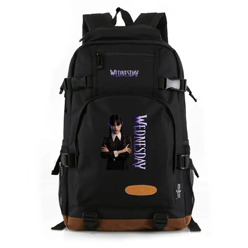 

Student Large Capacity Schoolbag Wednesday Addams Print Teen Backpack Durable Boys Girls Bookbag Bussiness Travel Laptop Daypack