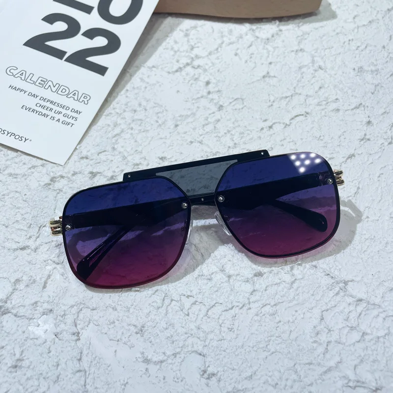 

Oval Sunglasses large frame men's and women's fashion retro simple designer luxury brand metal UV400 protection 2022 NEW