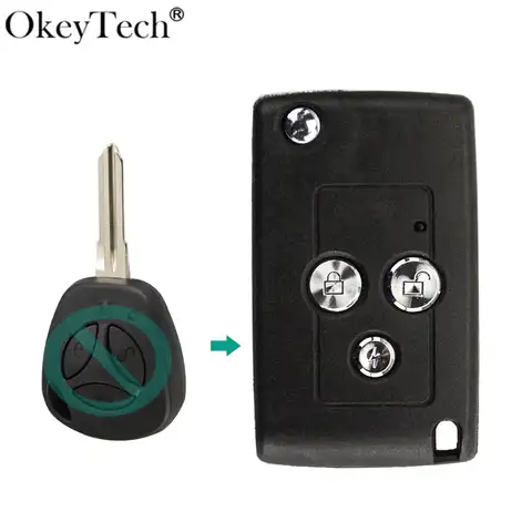 3-кнопочный модифицированный складной корпус для автомобильного ключа-пульта Okeytech для лада приора Нива ВАЗ гранта Самара 2108 Xray чехол для кл...