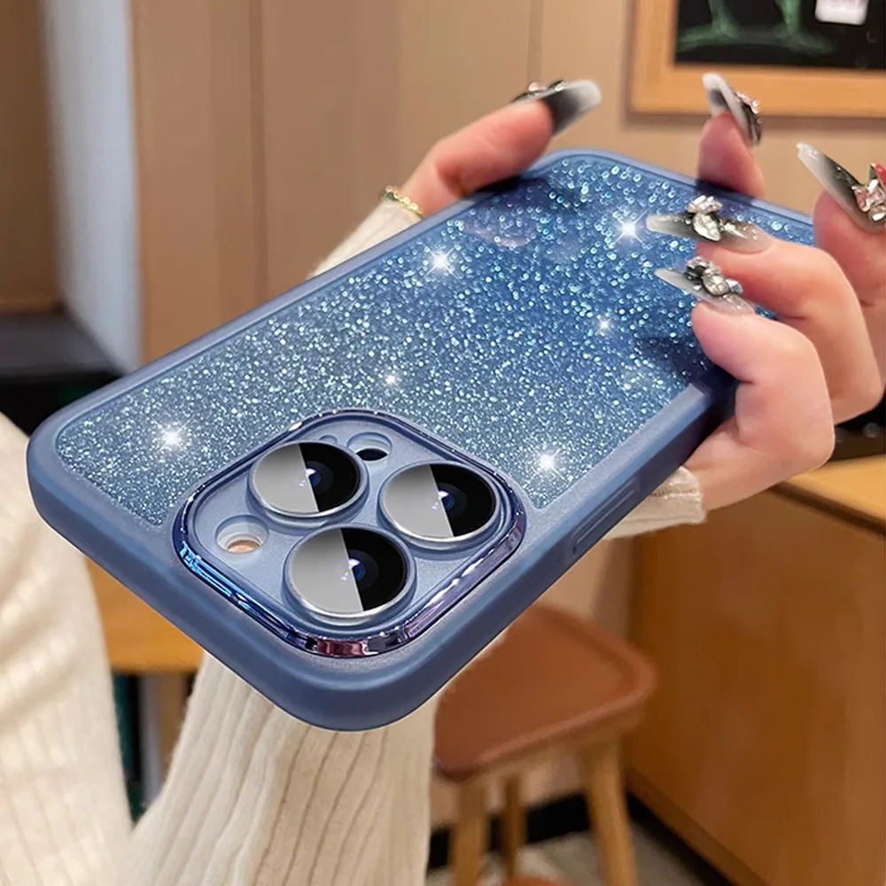 Bling Glitter Phone Case For OPPO A16 A17 A16S A5 A9 A53 2020 A53S A54S Reno 11 12 Pro 11F 12F Camera Protection Silicone Cover