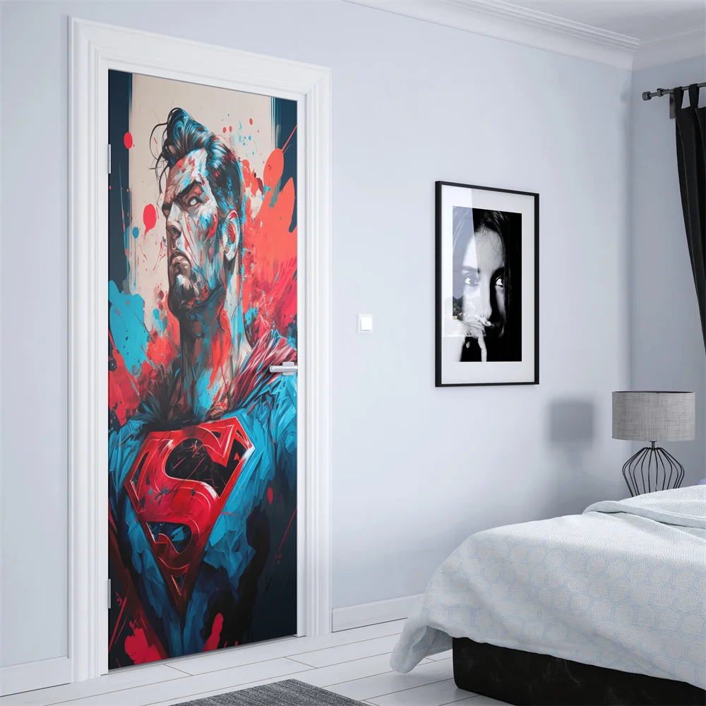Marvel супергерой Капитан Америка Человек-паук дверная наклейка детская комната