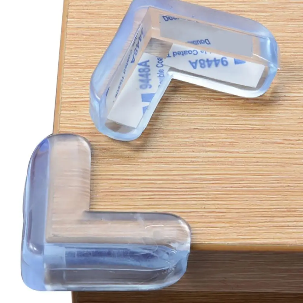 

4pcs Baby Safety Silicone Transparent Protector Anti Child Collision Table Cover Edge Corner Protecor Angle Corn J6l7