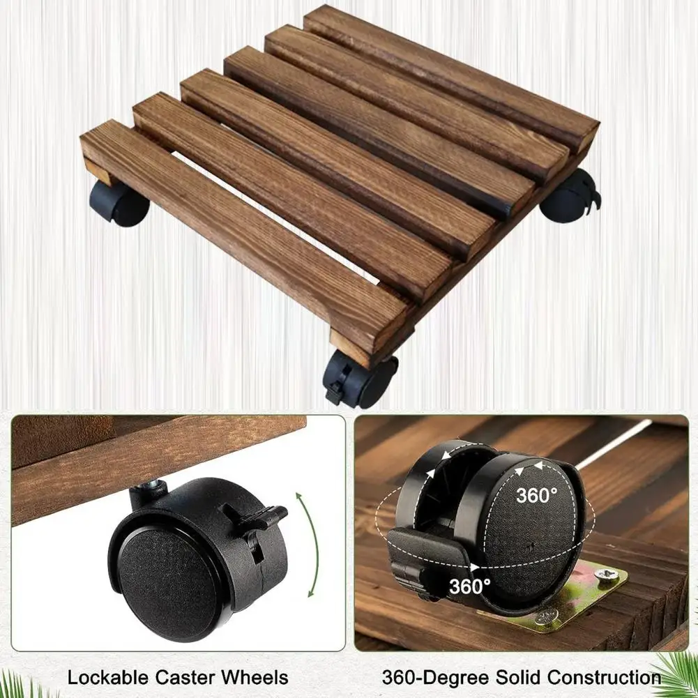 

Вращающаяся подставка для растений с колесами, твердые основания для планшетов с вращающимися на 360 градусов колесами, утолщенные, для удобства в помещении