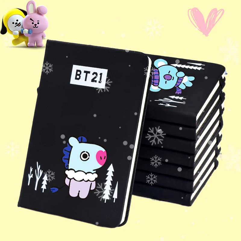 

Bt21 Notebooks Kawaii Diary Book Students Stationery Anime Rj Tata Chimmy Koya Cooky Hardback Thick Kpop Star Bts Fans Gifts