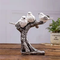 creative resin bird living room wine cabinet decoration simulation tree branch bird crafts