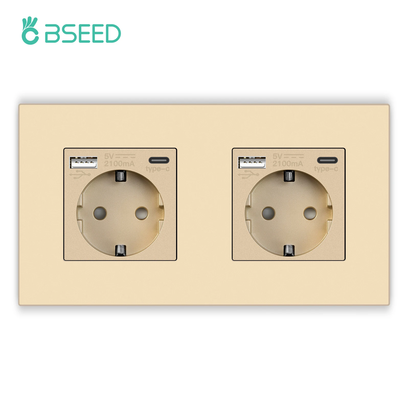 

Розетка настенная BSEED EU с USB 5В 2.1А