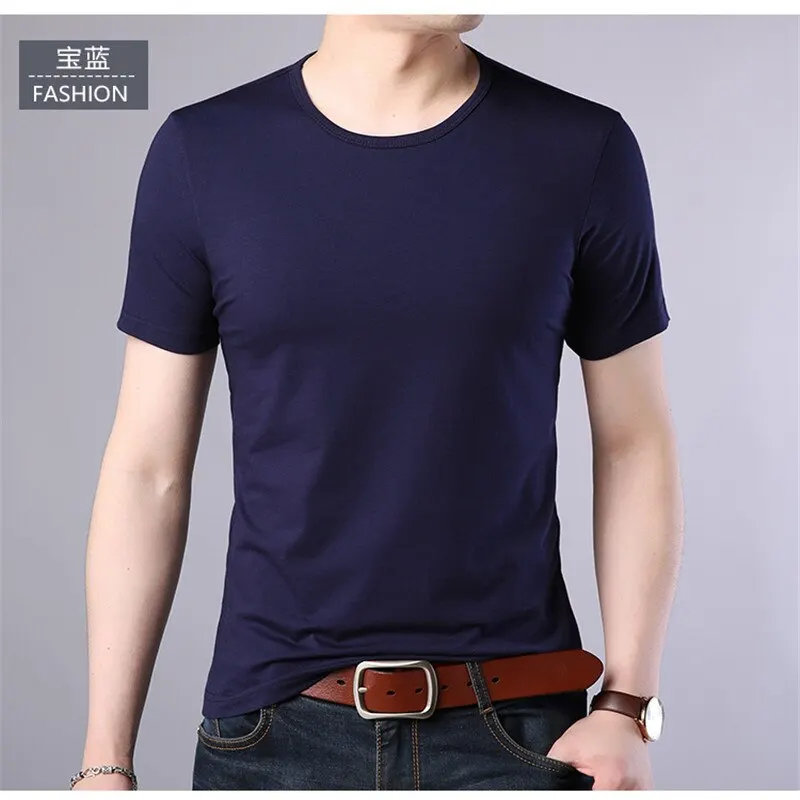 

6207-Short-sleeved t-shirt men's 6 summer new trend Korean version of the cotton spring men's round neck half-sleeved clothes